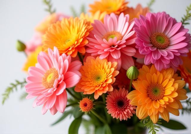 A close-up of a vibrant, custom-made floral bouquet.